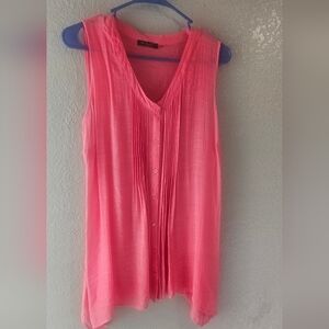 FYLO London Coral Sleeveless Pleated Tank Top Size Large